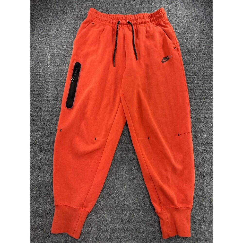 Nike Tech Fleece Joggers Women’s L Chile Red Black CW4293-673 Zip Pocket